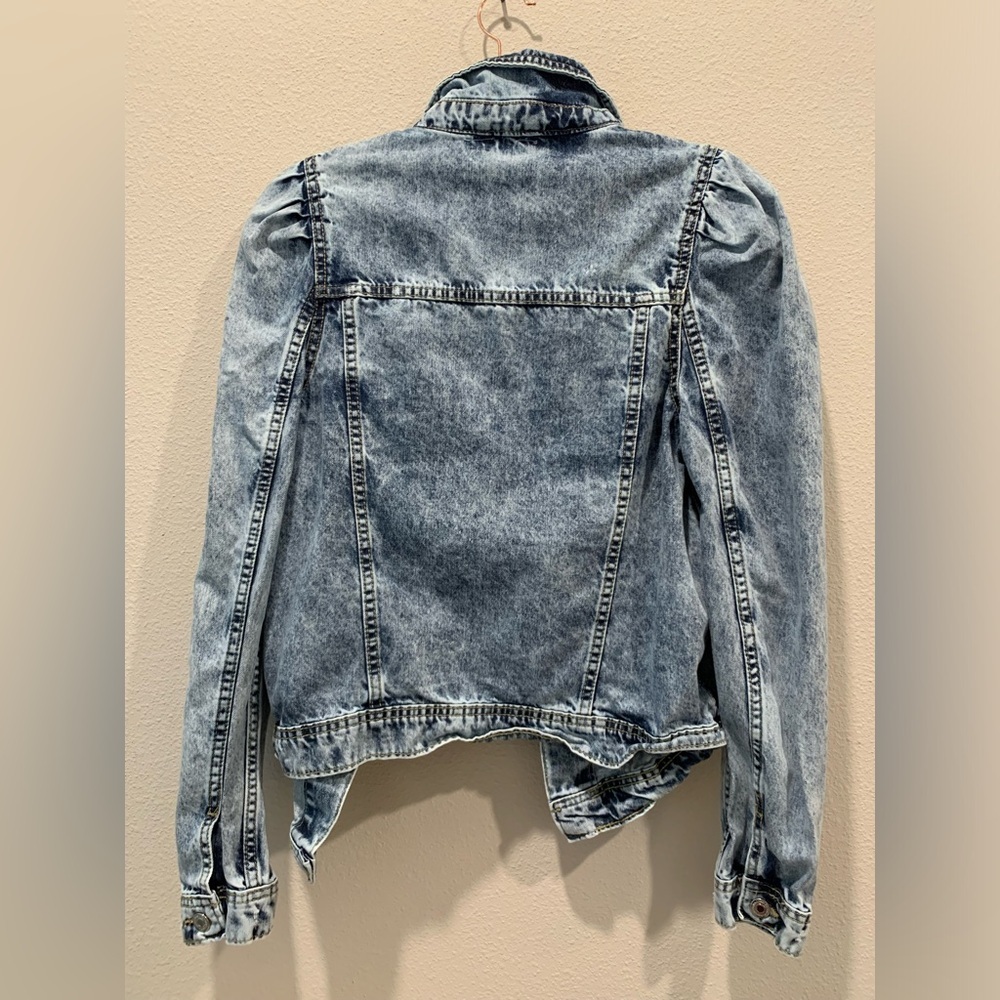 Denim Jacket Parisian Puff Sleeve - Picture 2 of 4